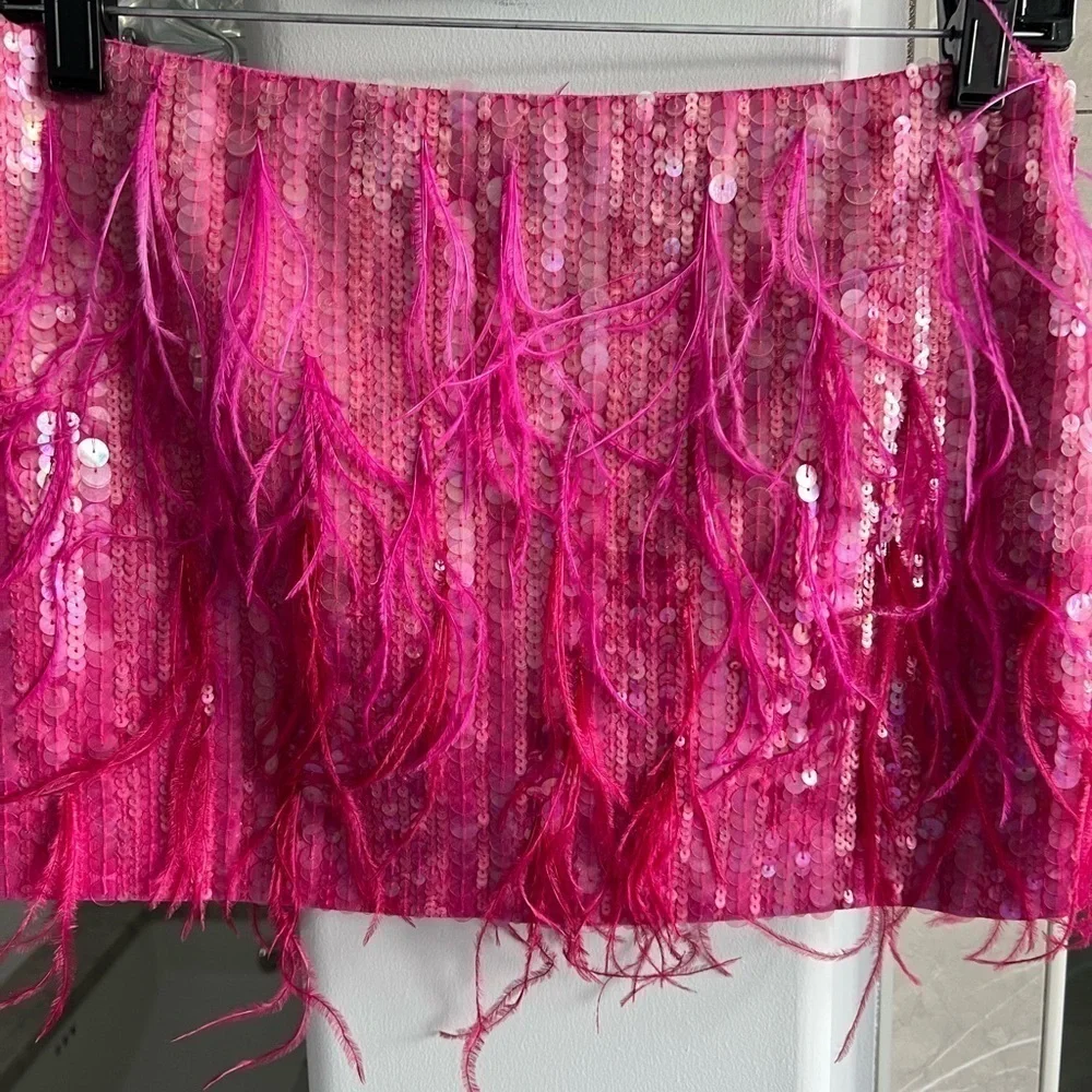 Retrofete Athana sequin feather-trim skirt - Picture 12 of 16